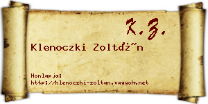 Klenoczki Zoltán névjegykártya