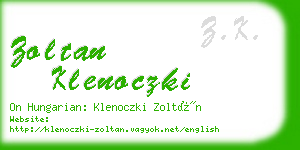 zoltan klenoczki business card